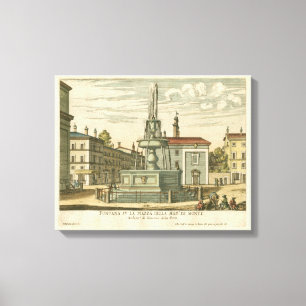 Italian Fountain in Town Square by Falda Canvas Print