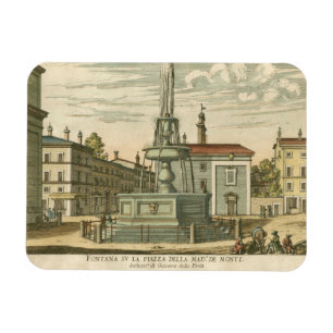 Italian Fountain in Town Square by Falda Magnet