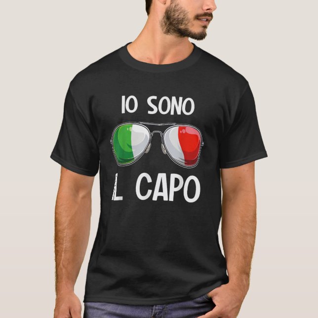 Italian Funny Italy Slang Italia Pun Io Sono Il Ca T-Shirt (Front)