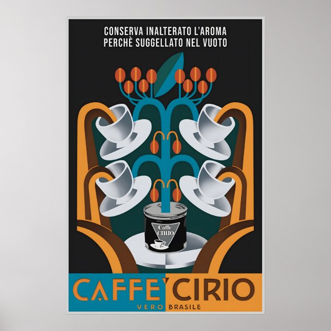 Italian Futurist Coffee Poster Fortunato Depero (Front)