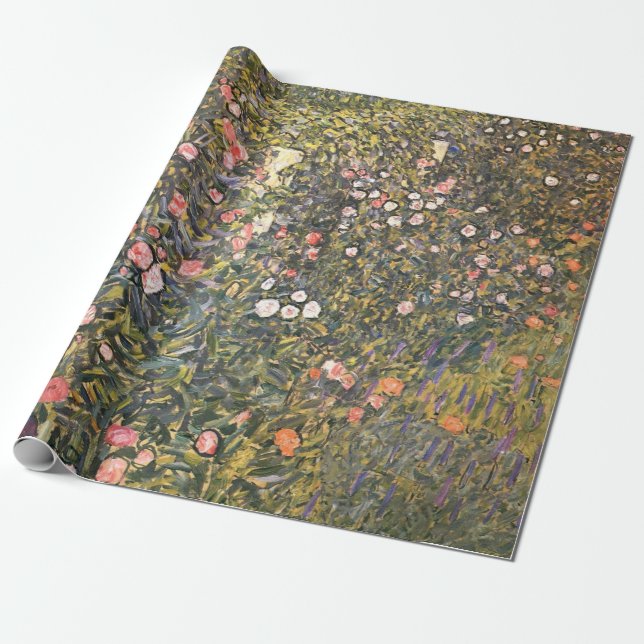 Italian Garden By Gustav Klimt Wrapping Paper (Unrolled)