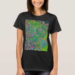 Italian Garden, Gustav Klimt T-Shirt<br><div class="desc">Gustav Klimt (July 14, 1862 – February 6, 1918) was an Austrian symbolist painter and one of the most prominent members of the Vienna Secession movement. Klimt is noted for his paintings, murals, sketches, and other objets d'art. In addition to his figurative works, which include allegories and portraits, he painted...</div>