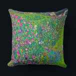 Italian Garden, Gustav Klimt Throw Pillow<br><div class="desc">Gustav Klimt (July 14, 1862 – February 6, 1918) was an Austrian symbolist painter and one of the most prominent members of the Vienna Secession movement. Klimt is noted for his paintings, murals, sketches, and other objets d'art. In addition to his figurative works, which include allegories and portraits, he painted...</div>