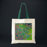 Italian Garden, Gustav Klimt Tote Bag<br><div class="desc">Gustav Klimt (July 14, 1862 – February 6, 1918) was an Austrian symbolist painter and one of the most prominent members of the Vienna Secession movement. Klimt is noted for his paintings, murals, sketches, and other objets d'art. In addition to his figurative works, which include allegories and portraits, he painted...</div>