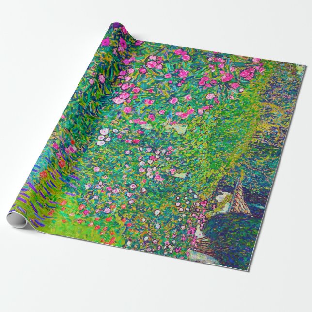 Italian Garden, Gustav Klimt Wrapping Paper (Unrolled)