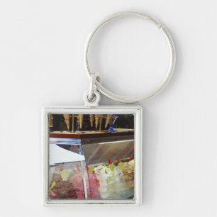 Italian gelato in display case keychain