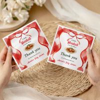 Italian Gingham Red Meatball Pasta Baby Shower