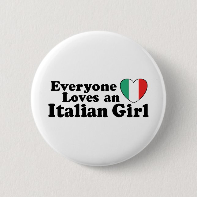 Italian Girl 2 Inch Round Button (Front)