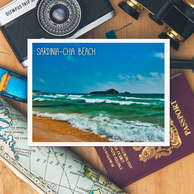 Italian Golden sand beach Sardinia Postcard (Creator Uploaded)