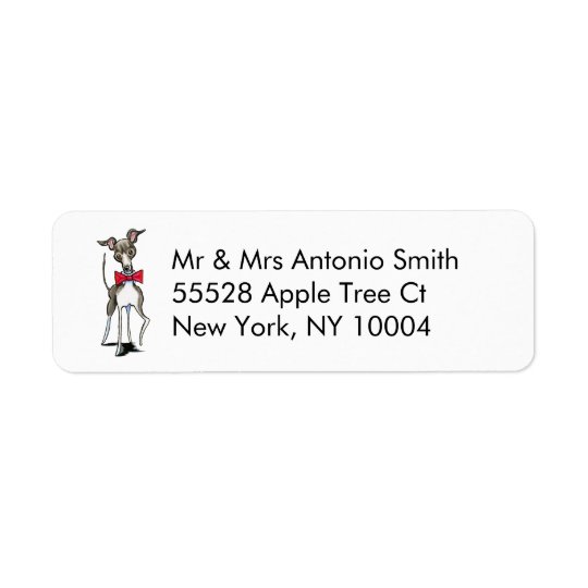 Italian Greyhound Antonio Custom Return Address Label