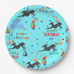Italian Greyhound Birthday Party Paper Plate