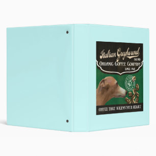 Italian Greyhound Brand - Organic Coffee Company Binder