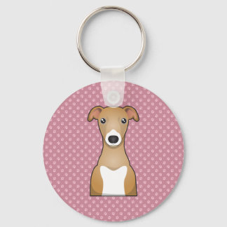 Italian Greyhound Cartoon Keychain