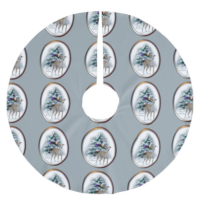 Italian Greyhound Christmas Brushed Polyester Tree Skirt (Front)