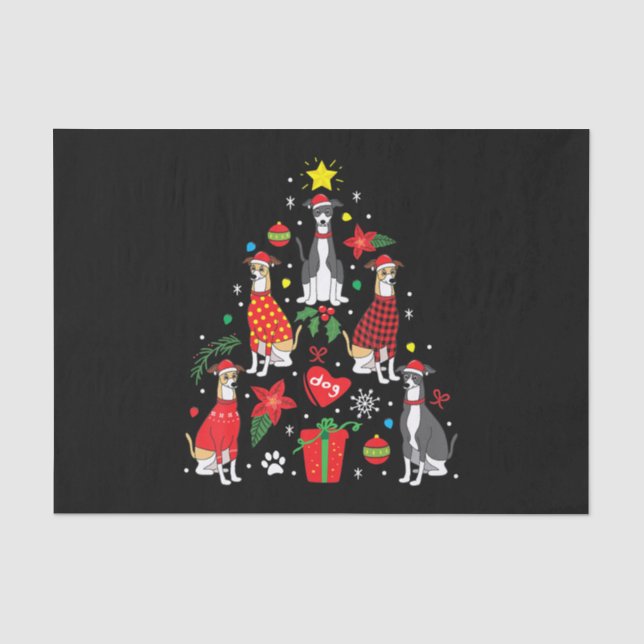 Italian Greyhound Christmas Ornament Tree Dog Mom Tissue Paper (Front)