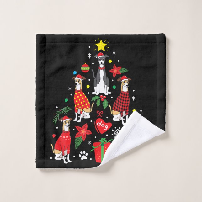 Italian Greyhound Christmas Ornament Tree Dog Mom Wash Cloth (Wash Cloth)