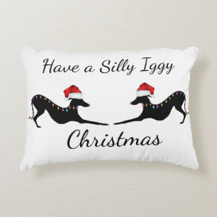 Italian Greyhound Christmas Pillow. Accent Pillow