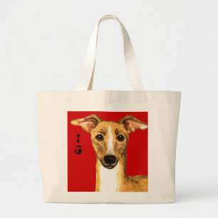 Italian Greyhound Colour Block Large Tote Bag