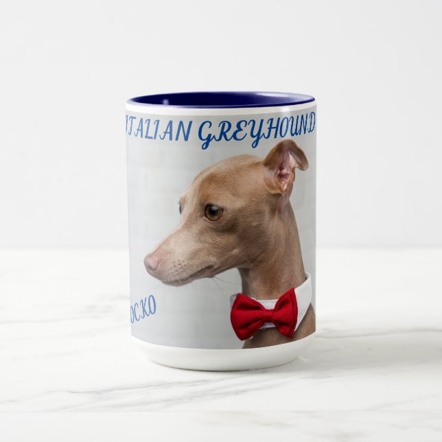 ITALIAN GREYHOUND COMBO TWO TONED MUG. MUG (Center)