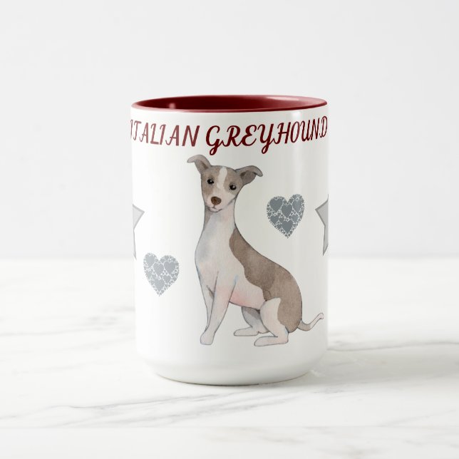 ITALIAN GREYHOUND COMBO TWO TONED MUG. MUG (Center)