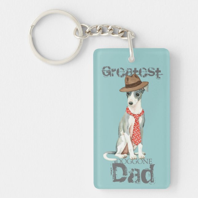 Italian Greyhound Dad Keychain (Front)