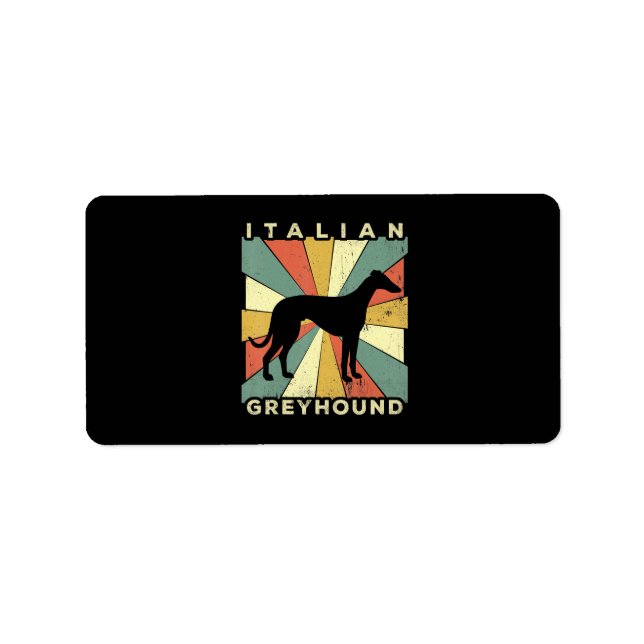italian greyhound dog   70s  gift label (Front)