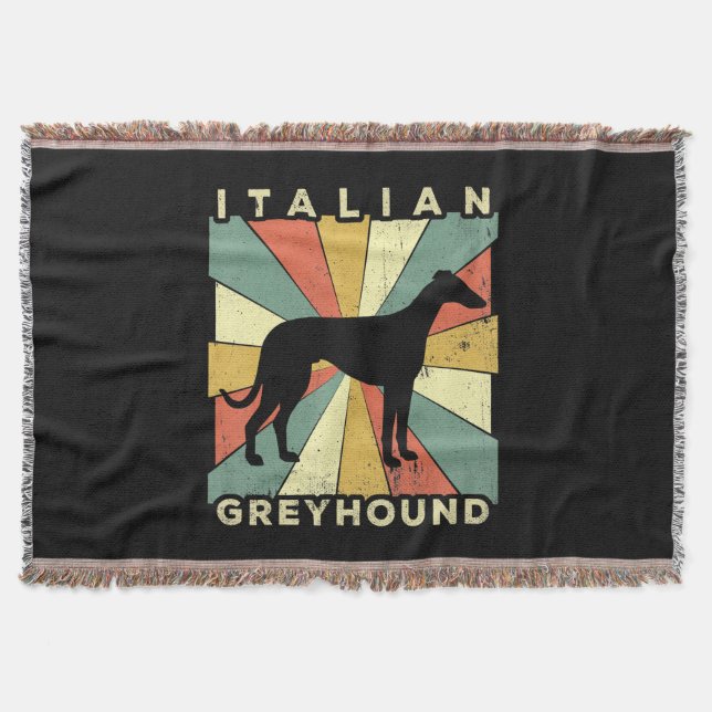 italian greyhound dog   70s  gift throw blanket (Front)