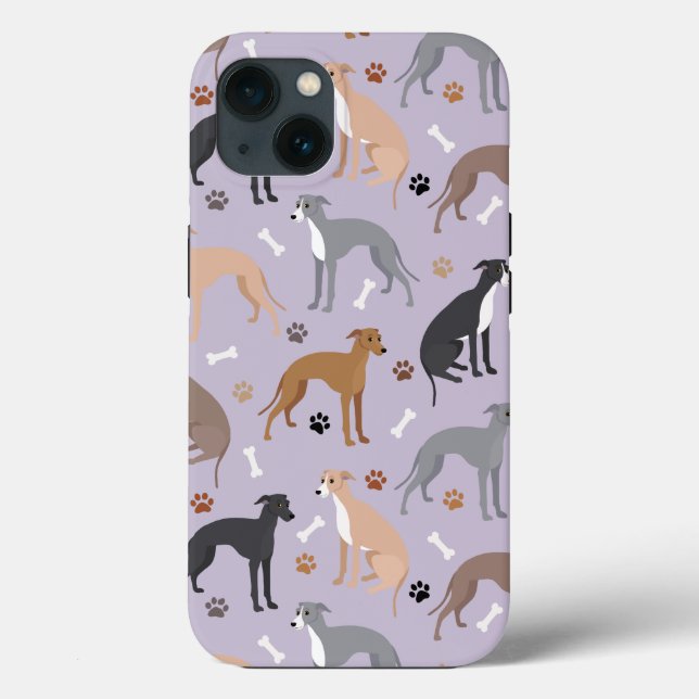 Italian Greyhound Dog Bones and Paws Case-Mate iPhone Case (Back)
