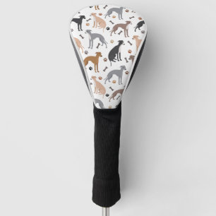 Italian Greyhound Dog Bones and Paws Golf Head Cover