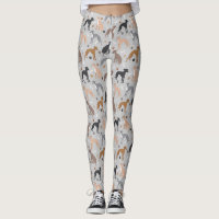 Italian Greyhound Dog Bones and Paws Leggings