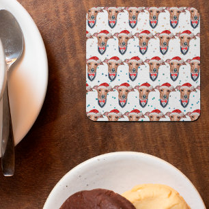 Italian Greyhound Dog Breed Christmas Square Paper Coaster