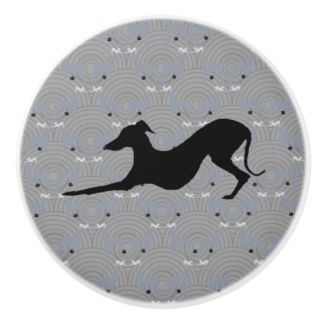Italian Greyhound  Dog Cabinet Knob Pull Iggy (Front)