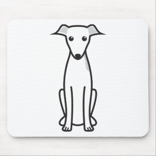 Italian Greyhound Dog Cartoon Mouse Pad
