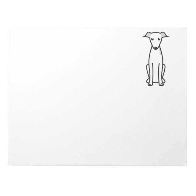 Italian Greyhound Dog Cartoon Notepad (Front)