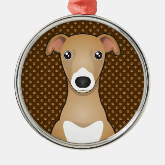 Italian Greyhound Dog Cartoon Paws Metal Ornament