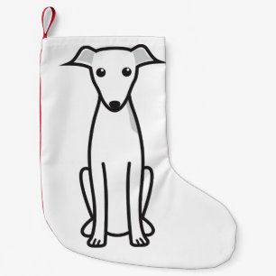 Italian Greyhound Dog Cartoon Small Christmas Stocking