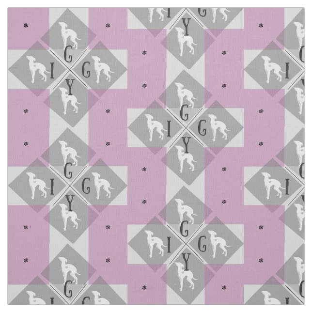 Italian Greyhound Dog  Diamond Joann Fabric Iggy (Swatch)