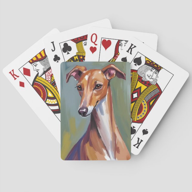 Italian Greyhound | Dog Painting Pet Playing Cards (Back)