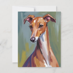 Italian Greyhound Dog Painting Thank You Card