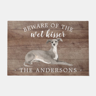 Italian Greyhound Dog Personalized Door Mat