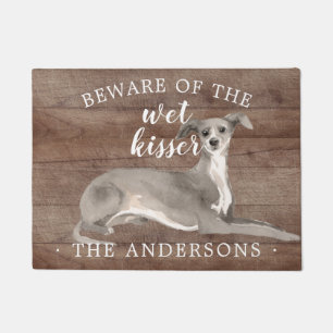 Italian Greyhound Dog Personalized Door Mat