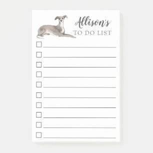 Italian Greyhound Dog Personalized To Do List Post-it Notes