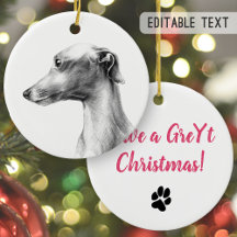 Italian Greyhound dog portrait Personalized text