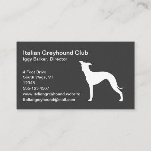 Italian Greyhound Dog Silhouette Business Card