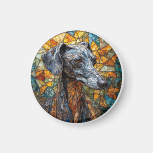 Italian Greyhound dog Stained Glass Art Magnet