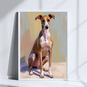 Italian Greyhound Dog Watercolor Pet Painting Poster