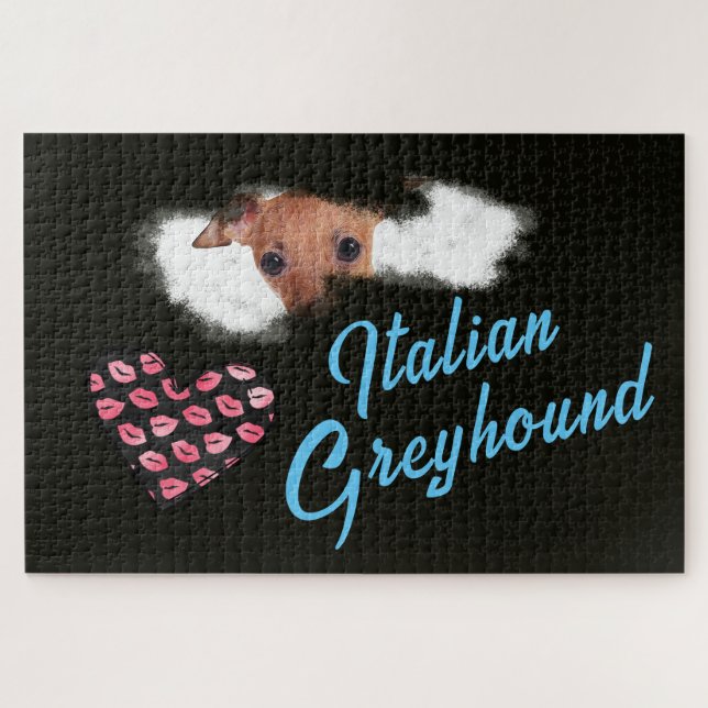 Italian Greyhound Eyes Solid Colour 1000 piece Jigsaw Puzzle (Horizontal)