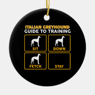 italian greyhound funny guide to training ceramic ornament