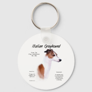 Italian Greyhound History Design Keychain
