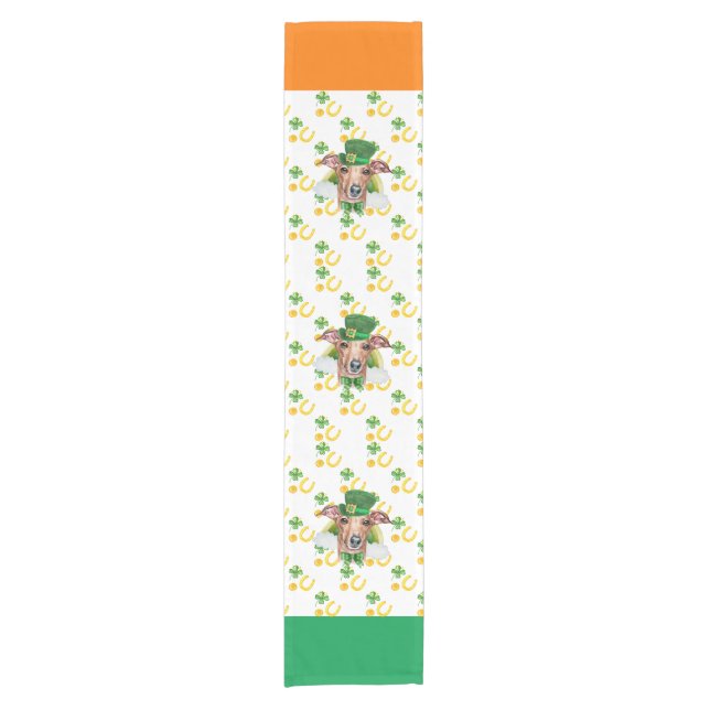 Italian Greyhound Home Decor St Patricks Day Short Table Runner (Front)